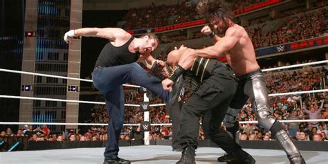 Seth Rollins Vs Dean Ambrose Vs Roman Reigns The Forgotten Shield Triple Threat Match At Wwe