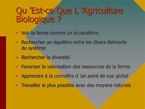 PPT Introduction À L agriculture Biologique PowerPoint Presentation