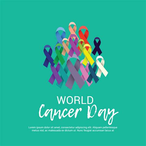 World Cancer Day Awareness Banner With Ribbons 2259760 Vector Art At