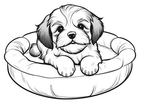 Adorable Shih Tzu Coloring Page