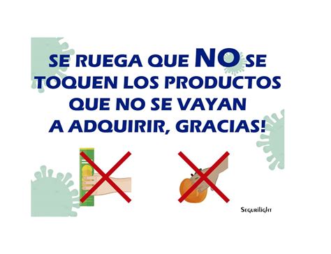 Cartel No tocar los productos Segurilight Señalización