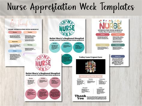 Nurse Appreciation Week Daily Activity Itinerary Flyer Nurse ...