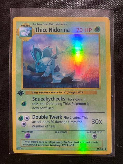 Thicc Nidorina Charizard Gx Ex Vmax V Pok Mon Card Orica Etsy