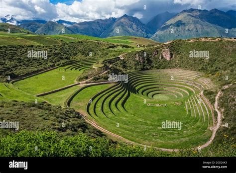 Circular Terraces Of The Inca Agricultural Site At Moray In Sacred