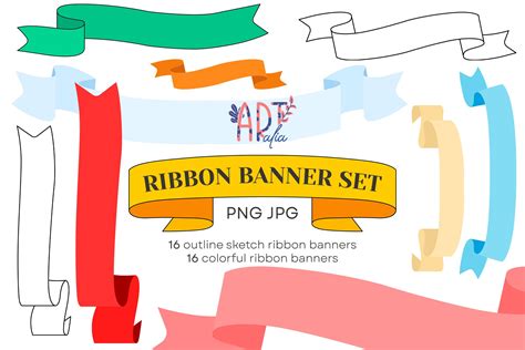 Ribbon Banner Clipart Set - Design Cuts