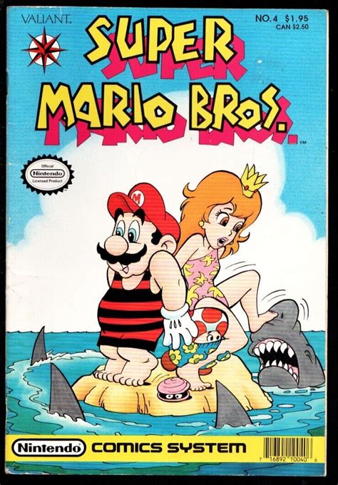 Super Mario Bros Comic 4 1990 Valiant Video Game Comic Shark Cover Fnvf Comic Books