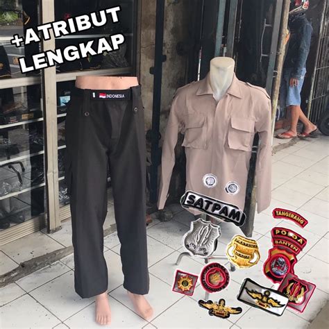 Jual Seragam Pdl Coklat Satpam Gaia Premiumatribut Lengkap Shopee