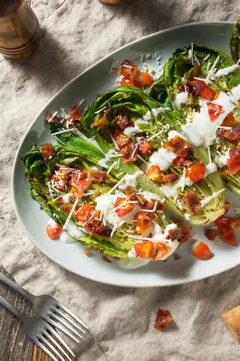 Homemade Grilled Romaine Blue Cheese Salad Stock Photo Image Of