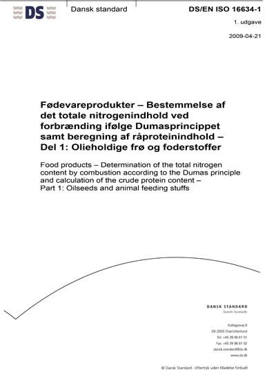 DS EN ISO 16634 1 2009 Food Products Determination Of The Total