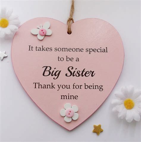 Special Big Sister Thank You T Heart Plaque Etsy Uk