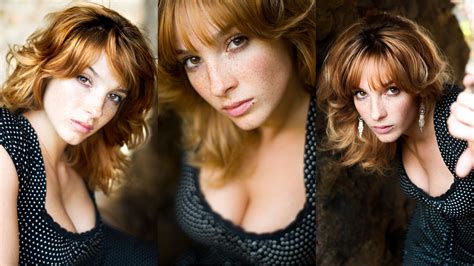 Vica Kerekes Cleavage Women Redhead Collage Actress Hd Wallpaper