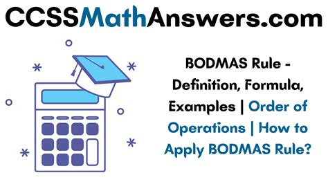 Bodmas Rule Definition Formula Examples Order Of Operations How