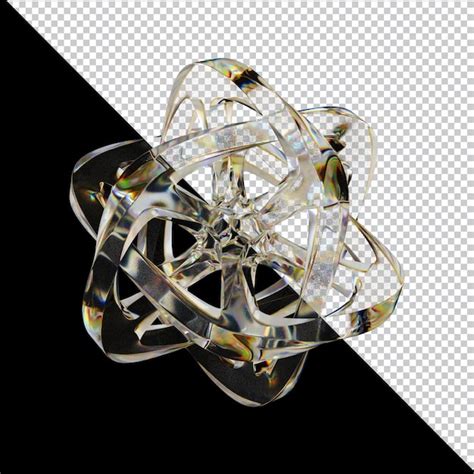 Premium PSD Dispersion Glass Abstract Shape 3d Illustration With