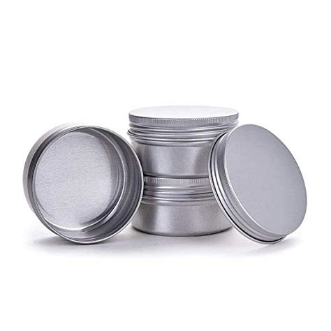 Hulless Silver 0 5 Ounce Aluminum Tin Jar Refillable Containers 15 Ml