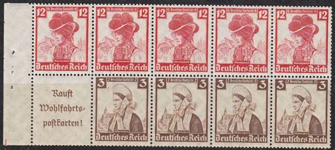 GERMANY REICH Zdr H Blatt 104 Mnh 01 Trachten For Sale