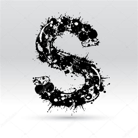 Letter S Formed By Inkblots Stock Vector Image By Black Fox