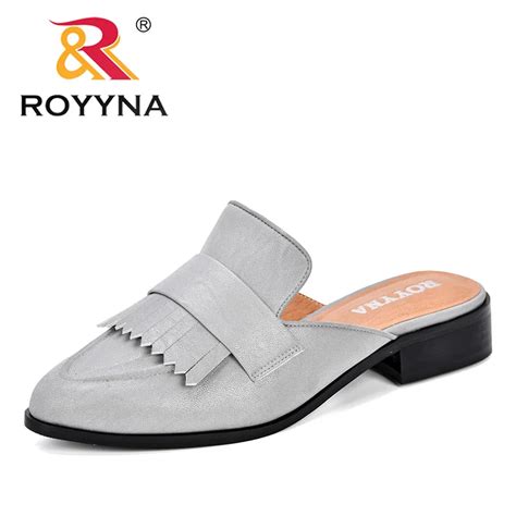 Royyna 2019 New Designer Slippers Women Shoes Woman Pointed Toe Ladies