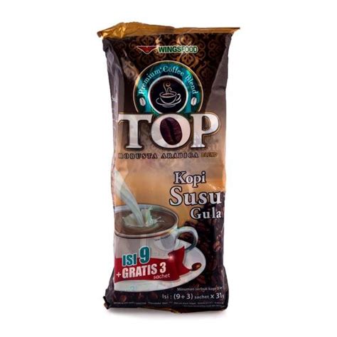 Jual TOP Coffee Robusta Arabica Blend 280gr Kopi Hitam Susu Gula 9 X