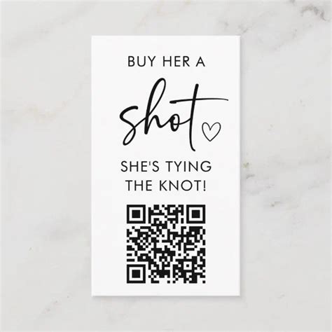 Buy Her A Shot She S Tying The Knot Qr Code Enclosure Card Zazzle