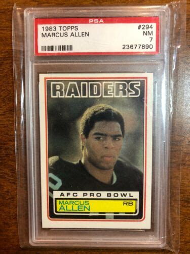 1983 Topps Marcus Allen 294 Rookie RC PSA 7 NM Raiders EBay