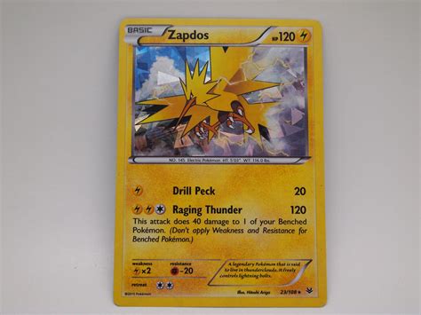 Pokémon Tcg Zapdos Xy Roaring Skies 23108 Exclusive Cracked Ice Holo