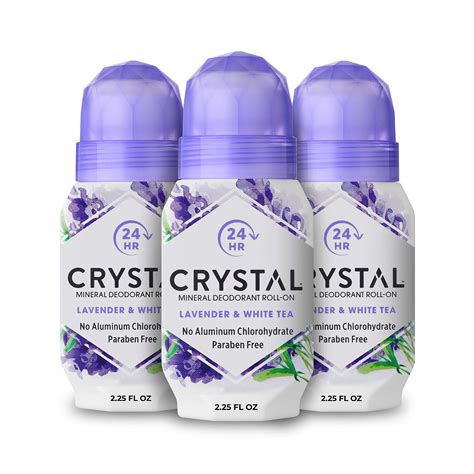 Crystal Roll On Deodorant Lavender And White Tea 225 Fl Oz Pack Of