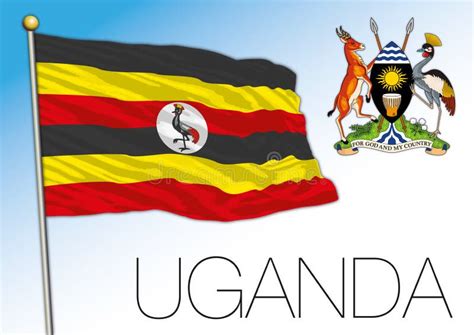 Uganda Official National Flag and Coat of Arms, Africa Stock Vector ...