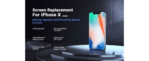 Cykjgs For Iphone X Screen Replacement With Ear Speaker And