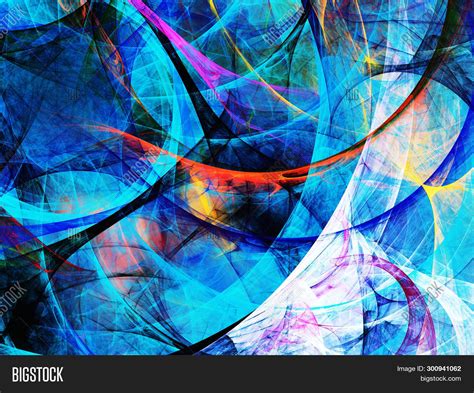 Blue Abstract Fractal Image And Photo Free Trial Bigstock