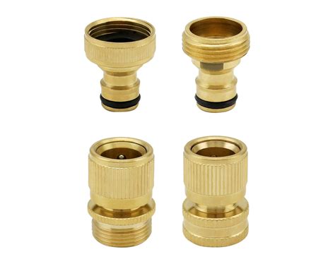 Qwork Garden Hose Quick Connect Set Inch Solid Brass Hose