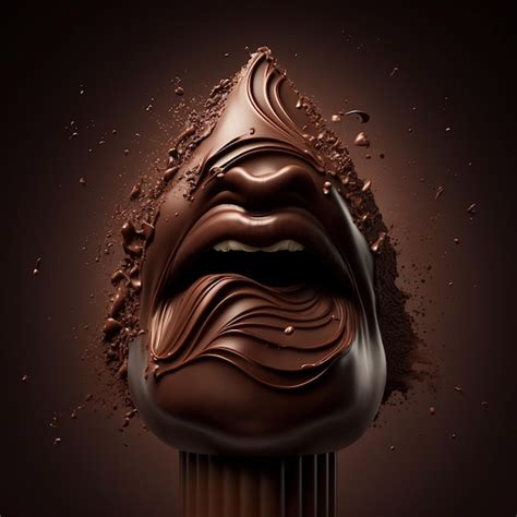 premium ai image  chocolate face   word chocolate