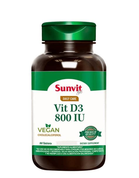 Vitamina D3 800 Iu 90 Tabs Sunvit Mixgreencl