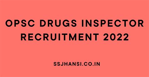 OPSC Drugs Inspector Recruitment 2022 Notification Eligibility