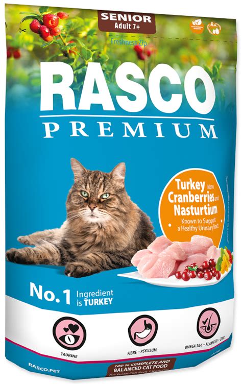 Rasco premium cat senior karma dla kota z indykiem żurawiną i