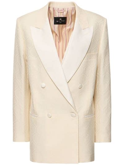 Jacquard Double Breasted Jacket Etro Women Luisaviaroma