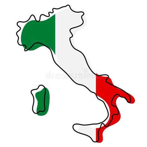 Stylized Map Of Italy With Main Attractions And Landmarks Vector