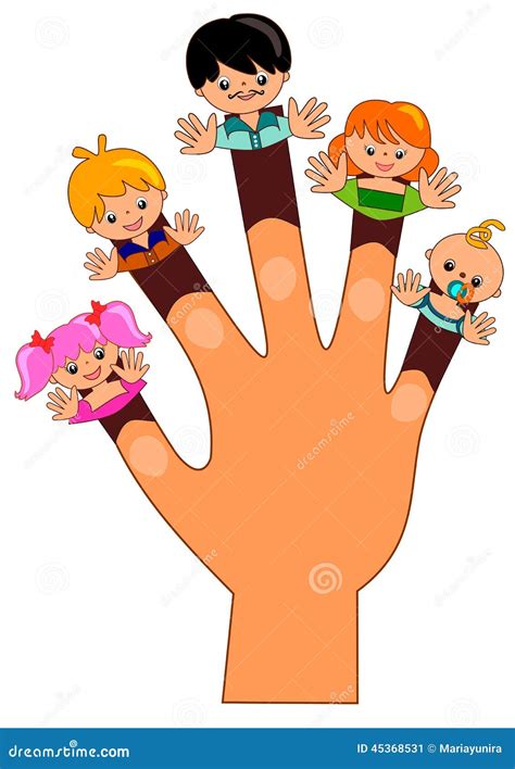 Fingers Family stock illustration. Illustration of happy - 45368531