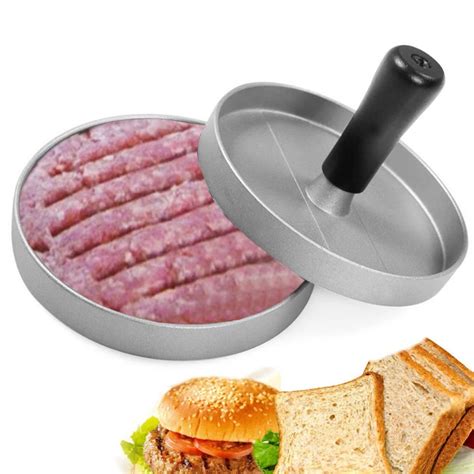 1 Set Round Shape Hamburger Press Aluminum Alloy 12 Cm Hamburger Meat