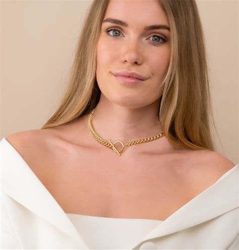 Toggle Clasp Necklace Gold Filled Toggle Choker Toggle Etsy