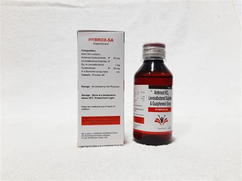 Hybrox Sa Levosalbutamol Ambroxol Hydrochloride And Guaiphenesin Syrup