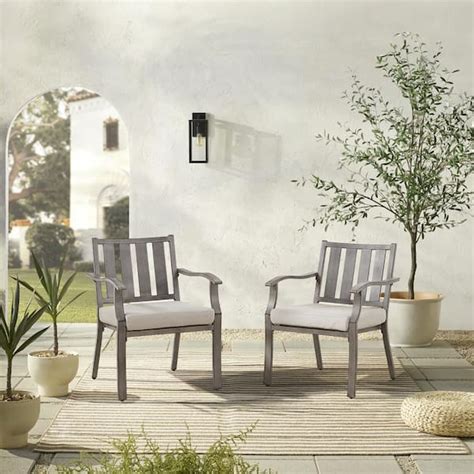 Ulax Furniture Aluminum Outdoor Dining Chair With Sunbrella Beige