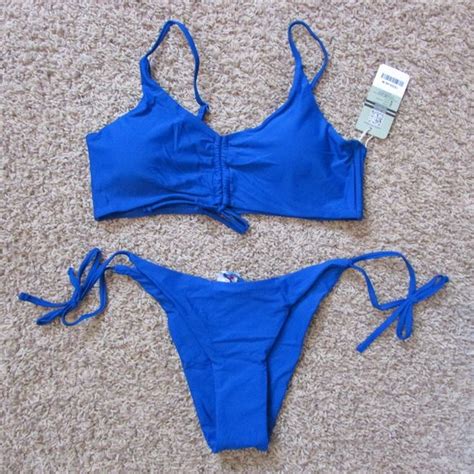 Shekini Swim Nwt Shekini Medium Royal Blue Bikini Set Pad Bra Sexy