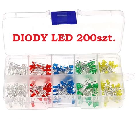 Diody LED 3mm 5mm 5 kolorów ARDUINO 200szt pudełko Skoki Kup teraz