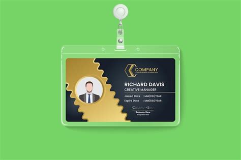 Premium Vector Gold And Black Corporate Id Card Template