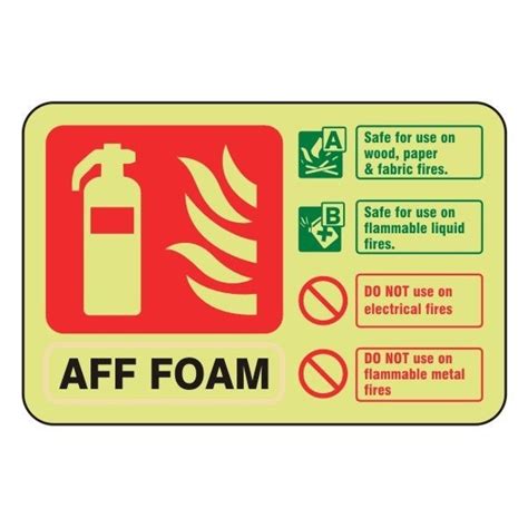 Photoluminescent Aff Foam Fire Extinguisher Id Sign Landscape