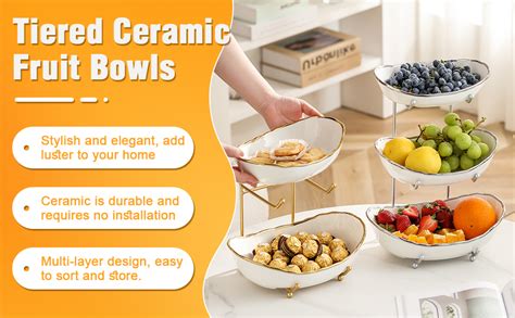 Amazon Homkula Tier Ceramic Fruit Bowl For Kitchen Counter