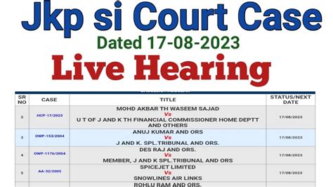 Jkssb Court Case Live Hearing Display Board Jkssb Court Case