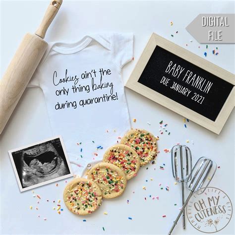 Cookie Baking Digital Pregnancy Announcement Baking Cooking Sprinkles