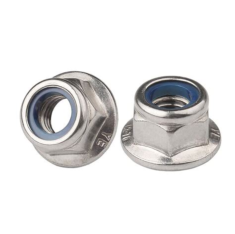 Stainless Steel Flanged Nyloc Nuts Flange Nylon Insert Locking Nut M3 4