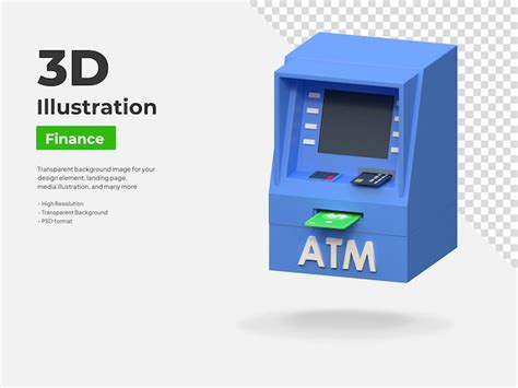 Cajero automático atm banco finanzas icono 3d ilustración Archivo PSD